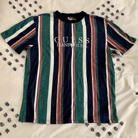 guess mens striped shirt